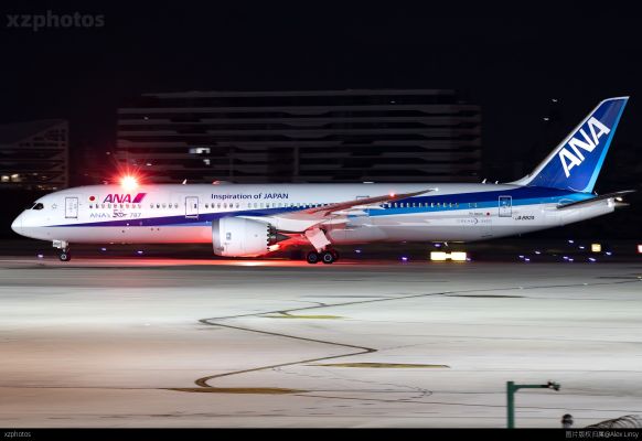 ANA第五十架787机头小彩凌晨到访厦门太古