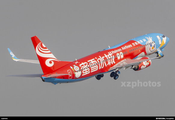 海南航空与蜜雪冰城联合彩绘涂装蜜雪冰城号于近期发布
