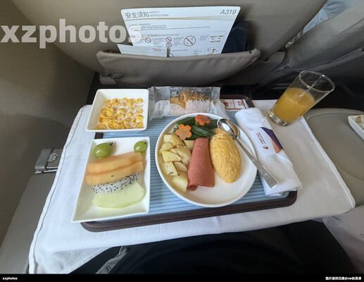 a319东航商务舱冷餐