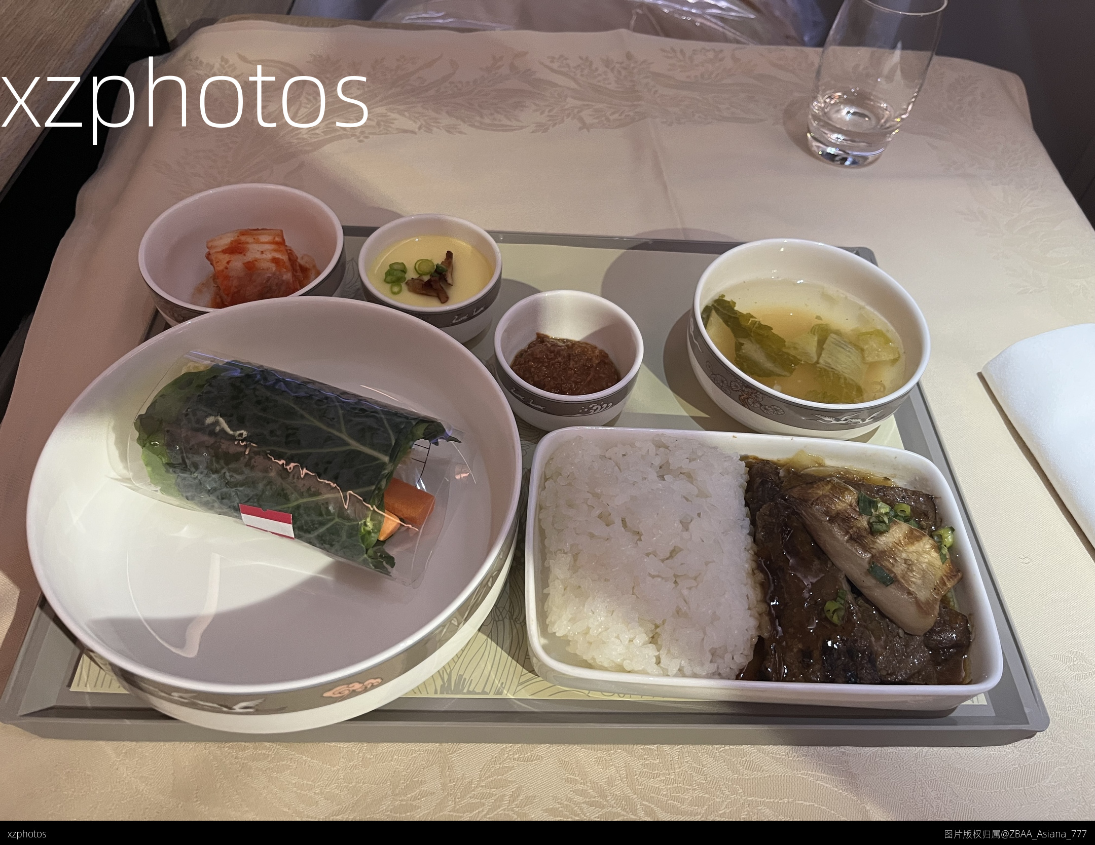 韩亚航空388头等舱金奖餐食“쌈밥”
