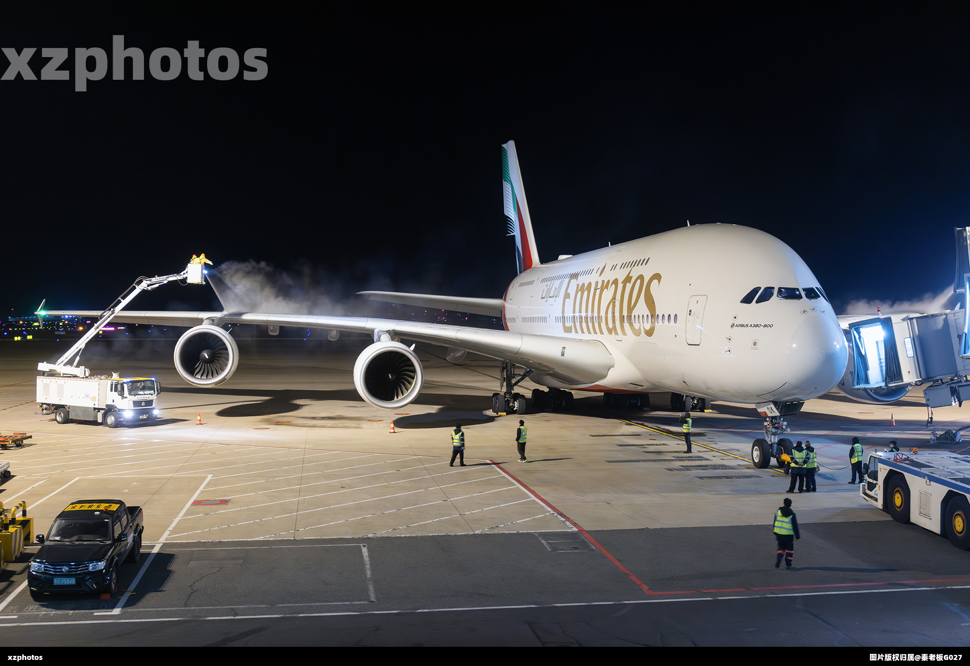 阿联酋航空A380除冰
