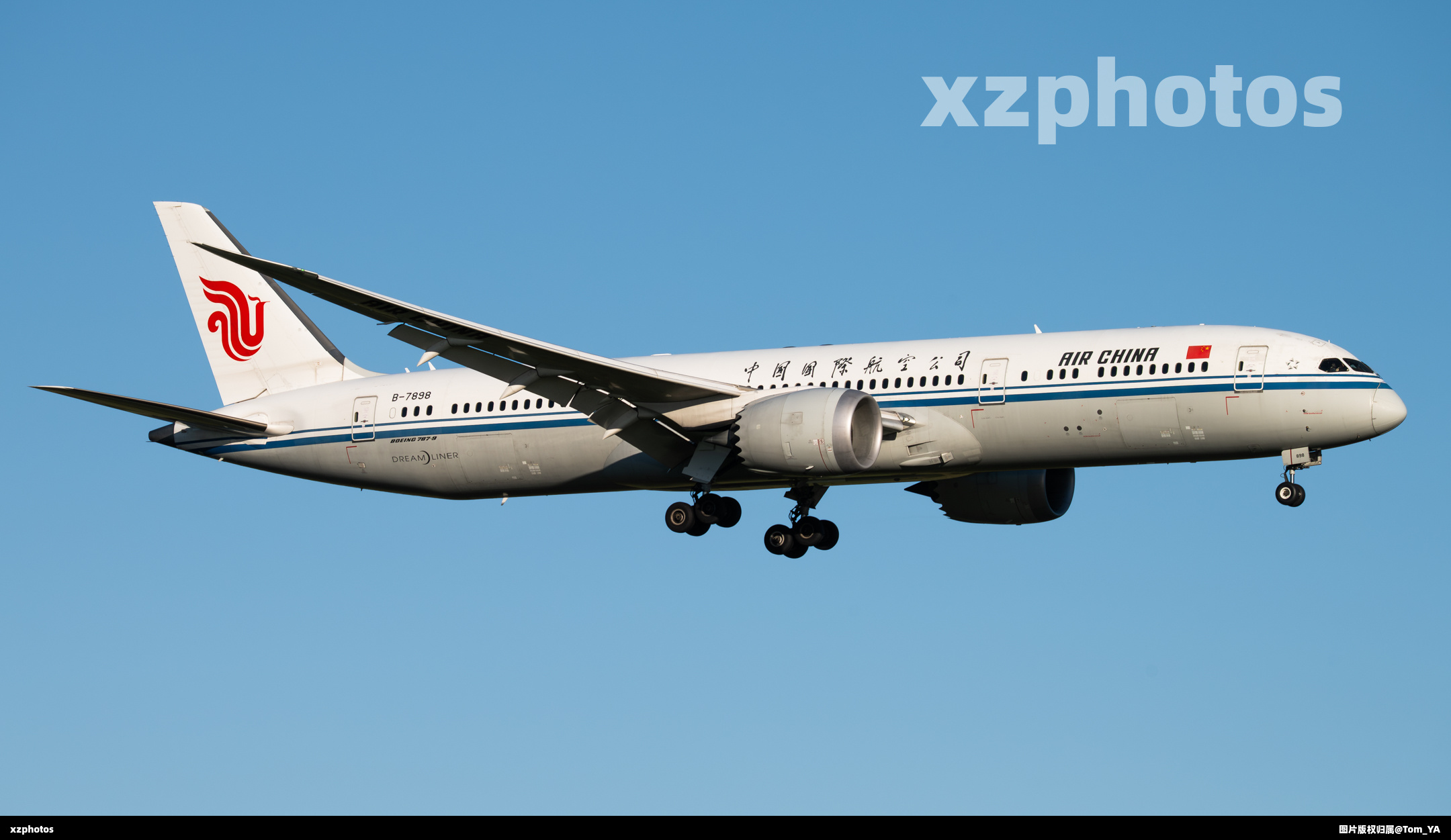 国航789 B-7898 降落奥克兰机场